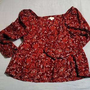 Shirred neck perfume blouse